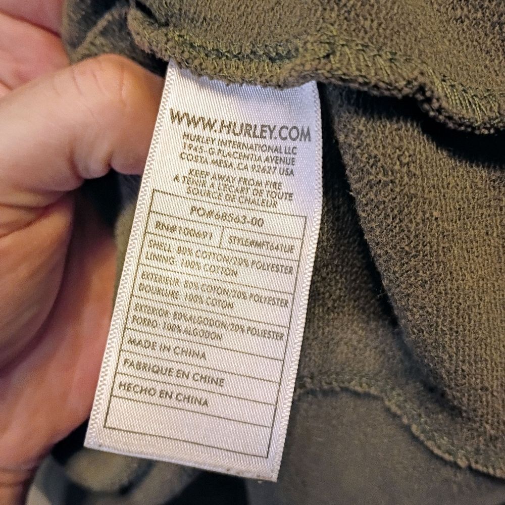 Vintage Y2K Hurley Military M-65 Field Jacket Olive Green Canvas Utility Shacket - Picture 11 of 14